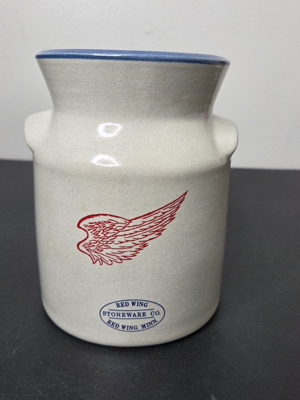 Red Wing Stoneware Creamware Jar with Red Wing Motif
